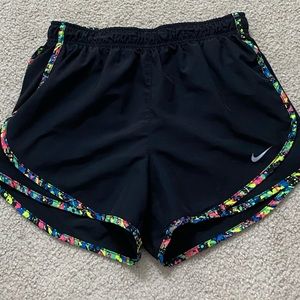 Black with splatter paint Nike shorts